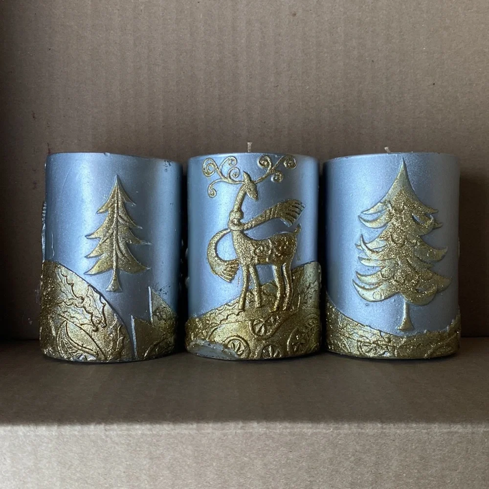 Pier 1 Imports Silver and Gold Unscented Candles